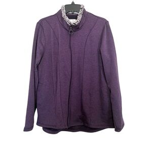 Cuddl Duds Women’s Sz L Full Zip Fleece Jacket Sherpa Collar Pockets